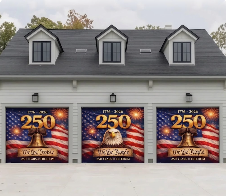 🔥Freedom 250 | Limited EditionPatriotic Garage Door Cover