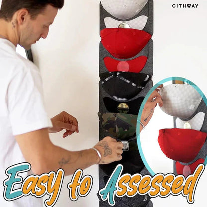 2026🔥Premium 14-Pocket Hanging Hat Organizer – Snag-Free Felt Storage for Caps
